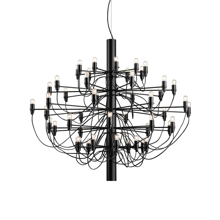 2097 Sarfatti lysekrone LED - Matsvart 50 lamper - Flos