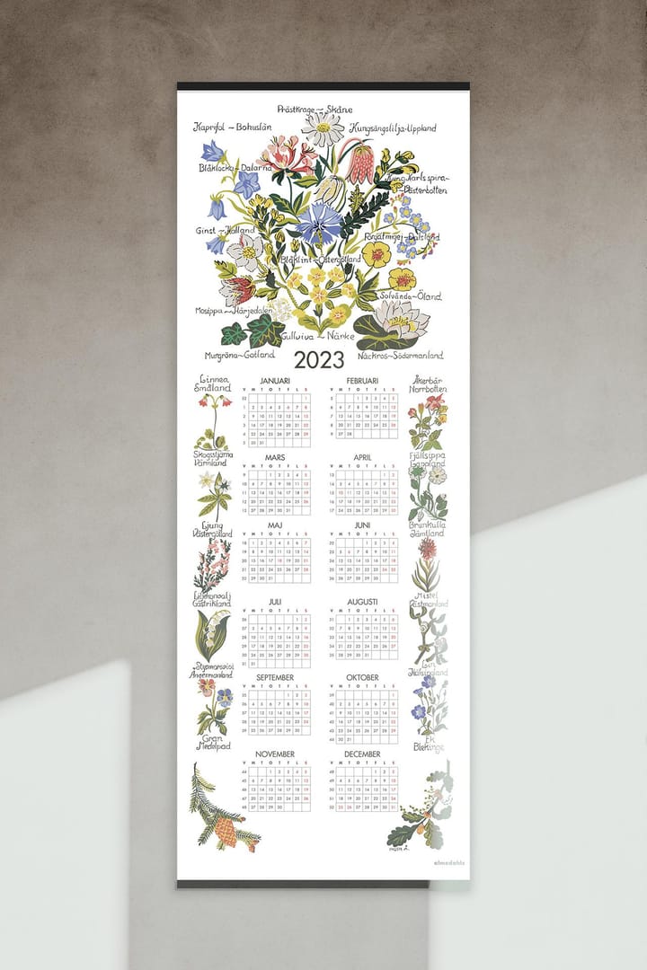 Landskapsblomster kalender 2023, 35 x 90 cm Almedahls