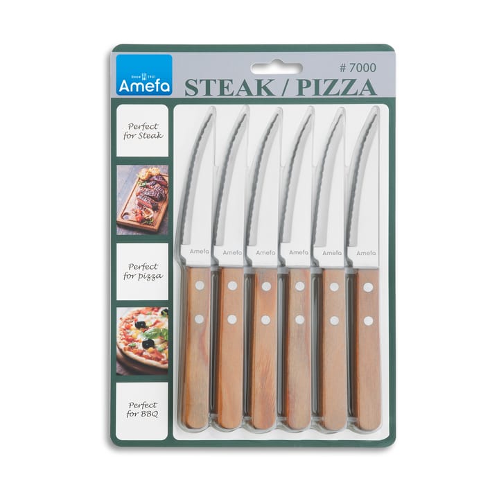 Pizza grillkniv 6-pk - Eik - Amefa