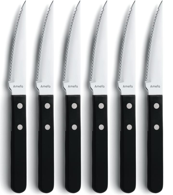 Pizza Noir grillkniv 6-pk - Svart - Amefa