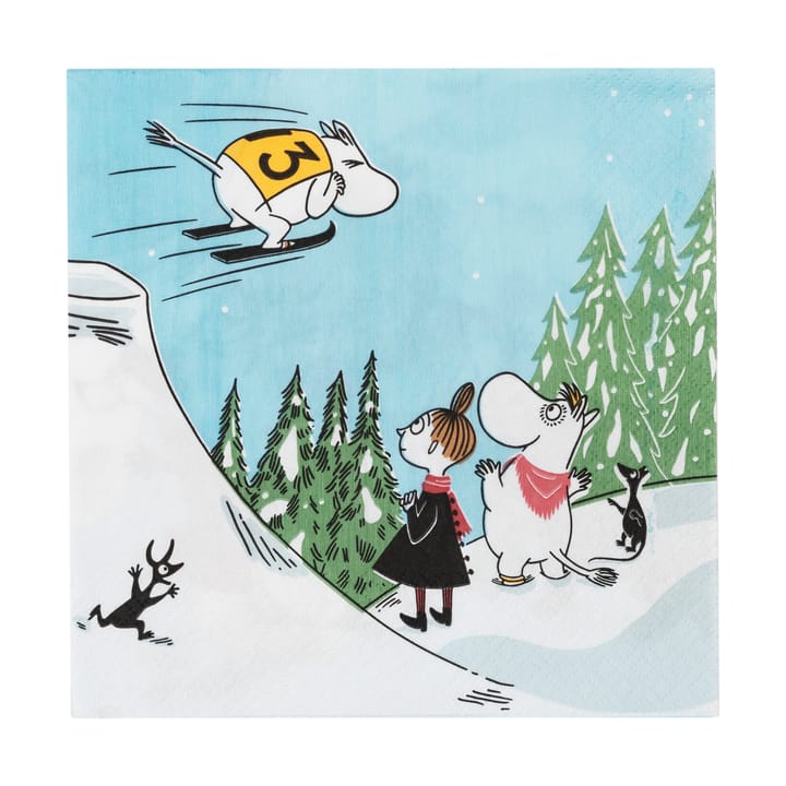 Moomin serviett 33x33 cm - Ski jumping - Arabia