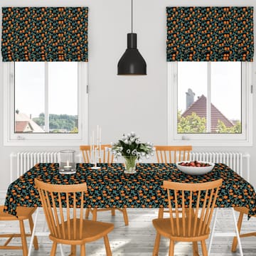 Klöveräng voksduk - Orange-svart - Arvidssons Textil