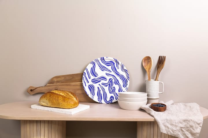 Sudd brett Ø 38 cm, Blue-white Åry Home