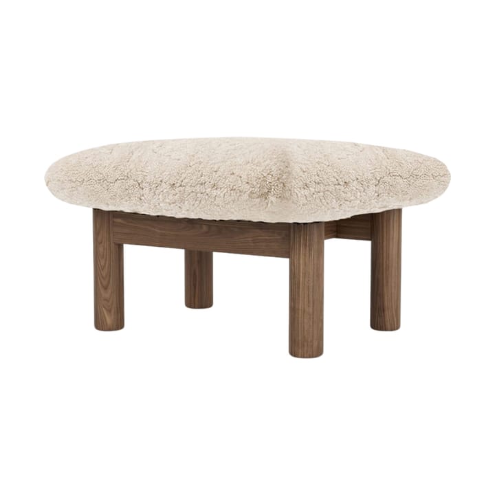 Brasilia fotskammel - Walnut-Nature sheepskin curly - Audo Copenhagen