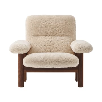 Brasilia lenestol - Dark oak-Nature sheepskin curly - Audo Copenhagen