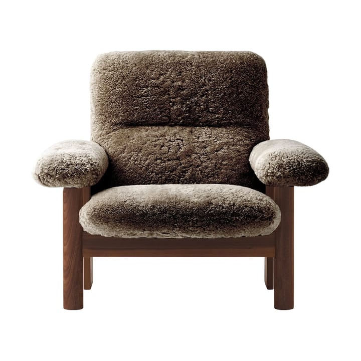 Brasilia lenestol, Dark oak-Sahara sheepskin curly Audo Copenhagen