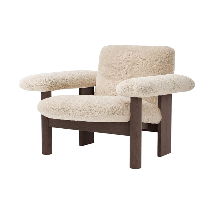 Brasilia lenestol low back - Dark oak-Nature sheepskin curly - Audo Copenhagen