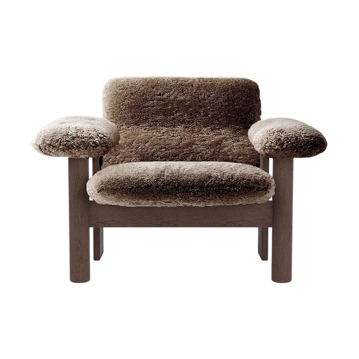 Brasilia lenestol low back, Dark oak-Sahara sheepskin curly Audo Copenhagen