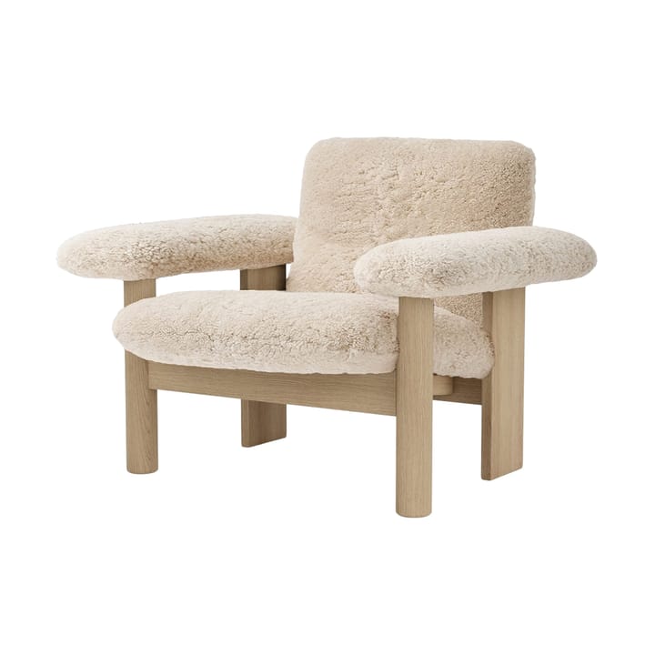 Brasilia lenestol low back - Natural oak-Nature sheepskin curly - Audo Copenhagen