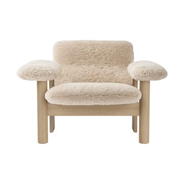 Brasilia lenestol low back - Natural oak-Nature sheepskin curly - Audo Copenhagen