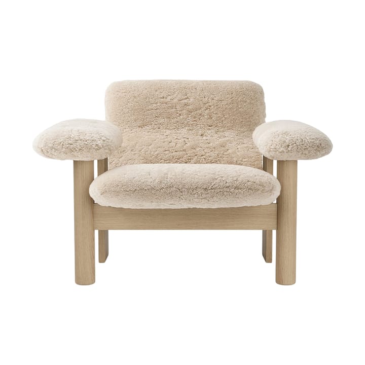 Brasilia lenestol low back, Natural oak-Nature sheepskin curly Audo Copenhagen