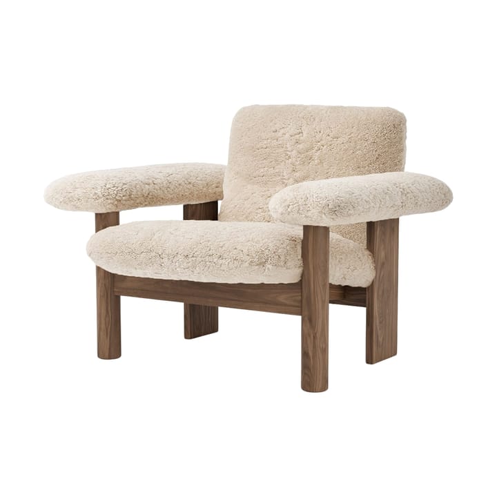 Brasilia lenestol low back, Walnut-Nature sheepskin curly Audo Copenhagen