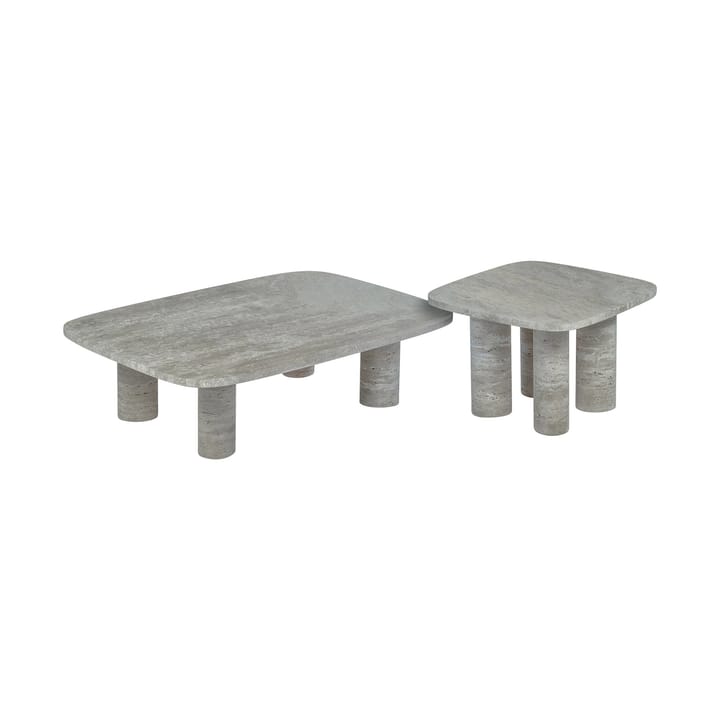 Volos sidebord S 52x52 cm, Silver Travertine blomus