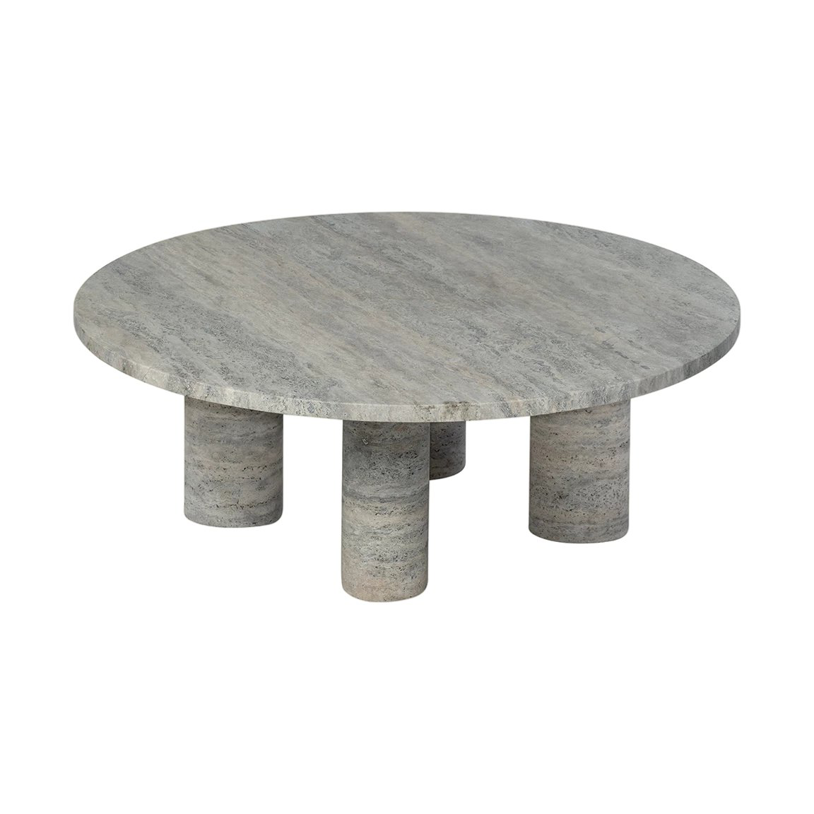 Bilde av blomus Volos sofabord L Ø75 cm Silver Travertine