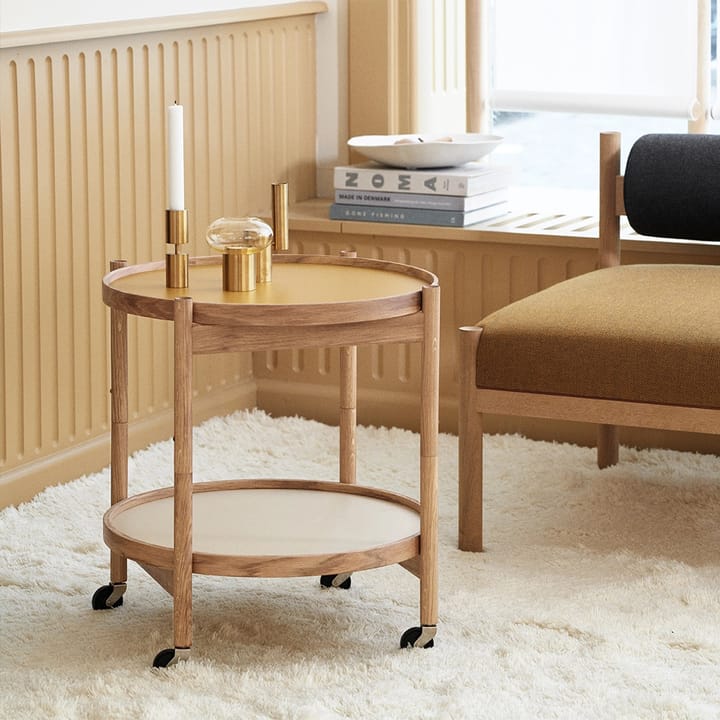 Bølling Tray Table model 50 rullebord - clay, ubehandlet eikestativ - Brdr. Krüger