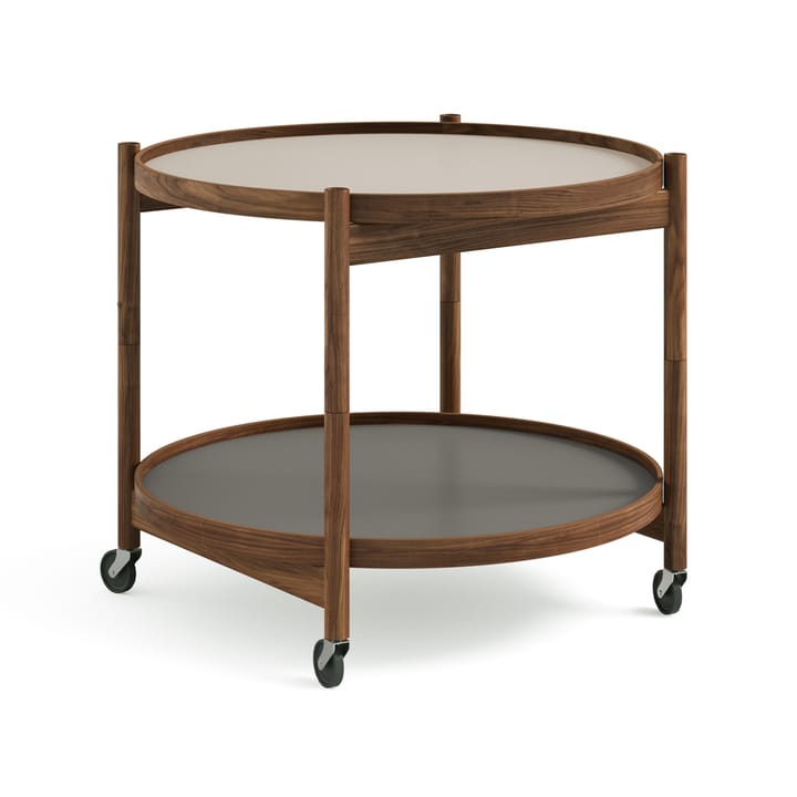 Bølling Tray Table model 60 rullebord - stone, oljet valnøttstativ - Brdr. Krüger