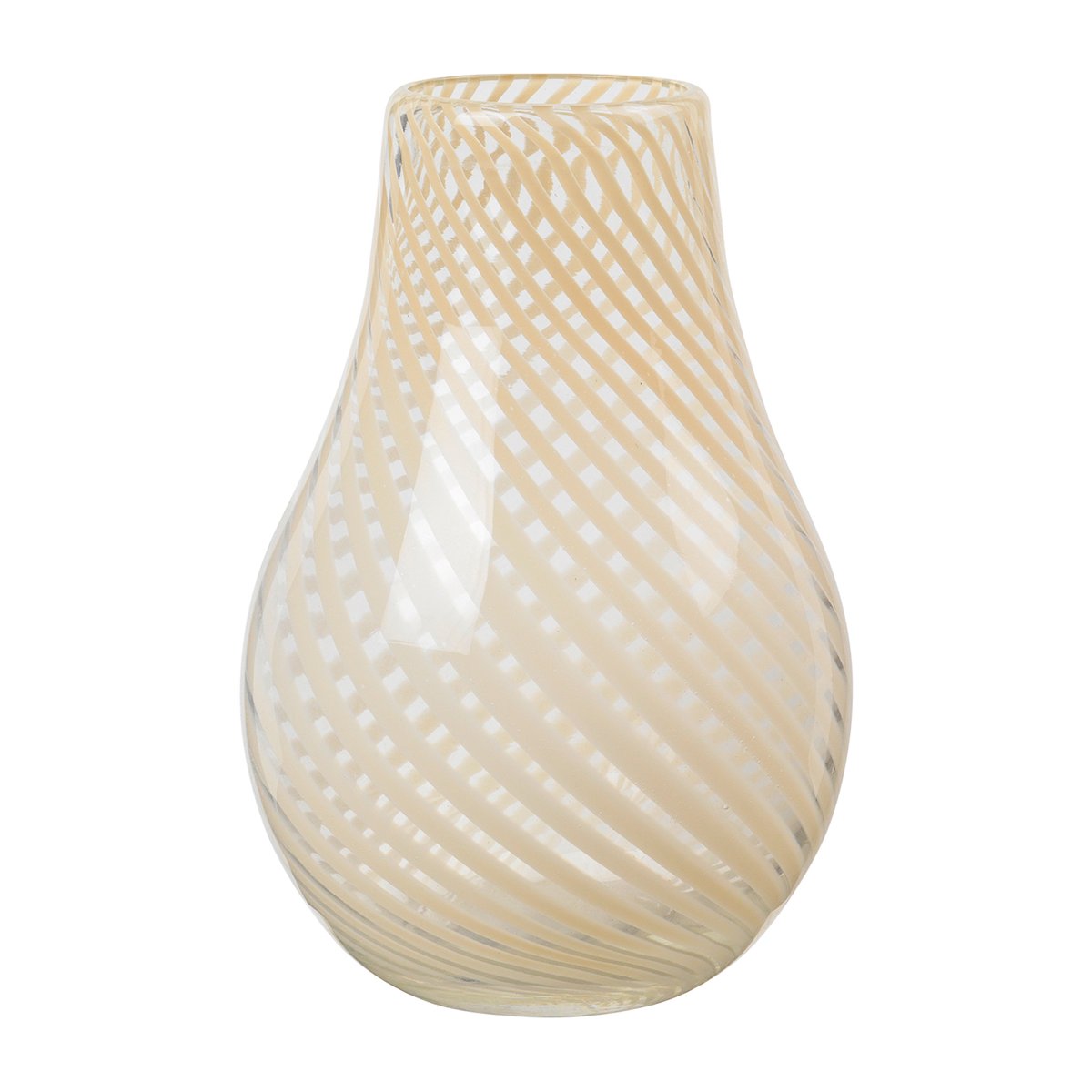 Bilde av Broste Copenhagen Ada Cross Stripe vase 225 cm Light yellow