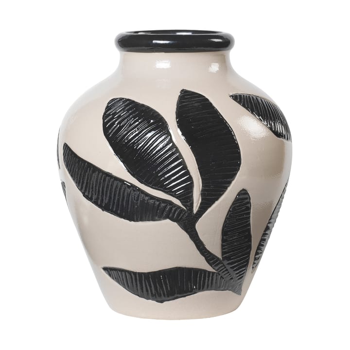 Herbert vase 30 cm - Black-rainy day green - Broste Copenhagen