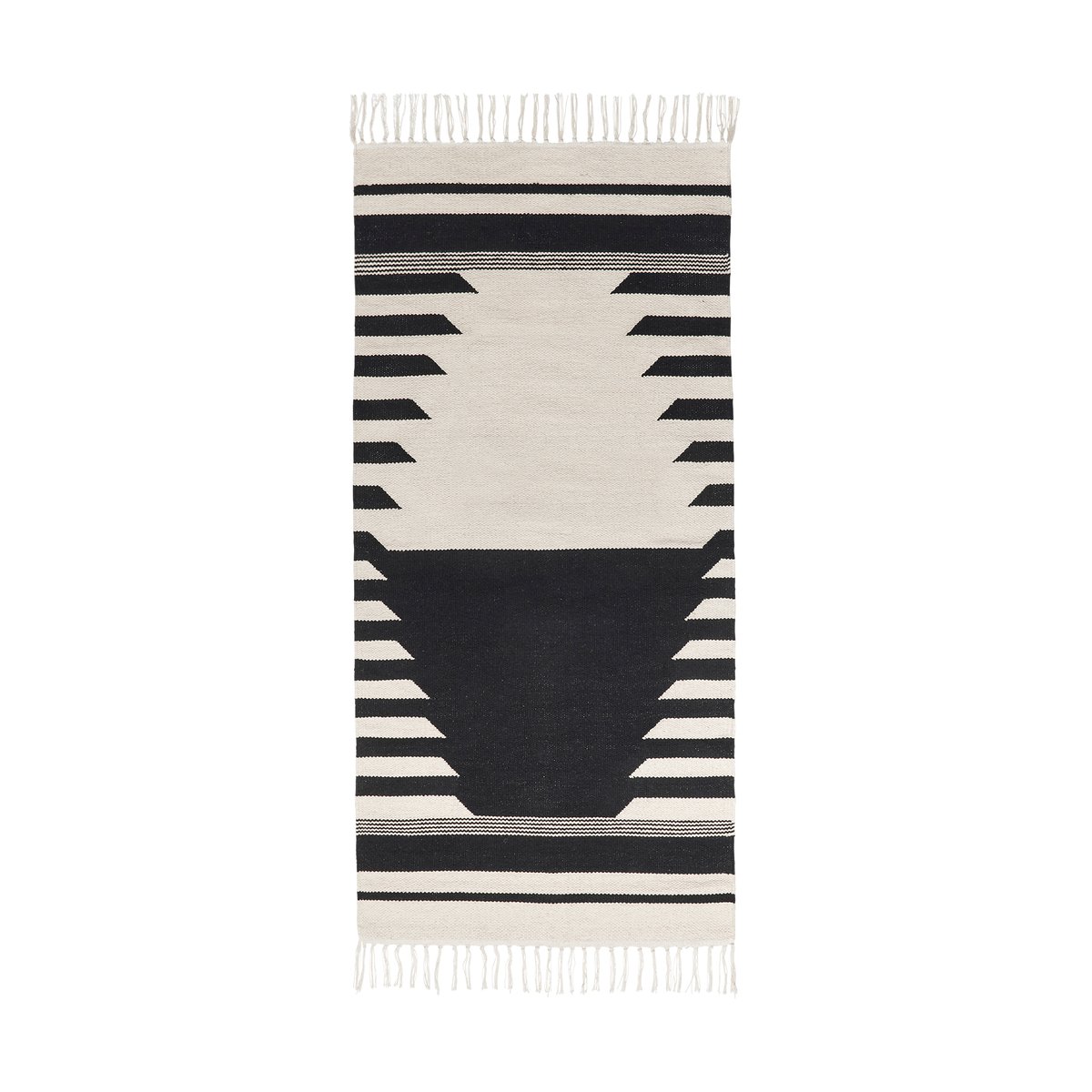 Bilde av Broste Copenhagen Iselin teppe 70x140 cm Black-off white