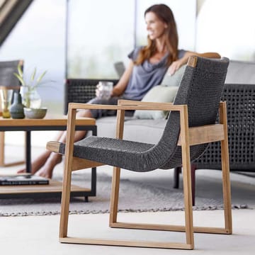 Endless Lounge lenestol - Dark grey, teakstativ - Cane-line