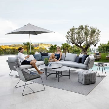 Horizon modulsofa - Cane-Line Natté grey-venstre-svart stativ - Cane-line