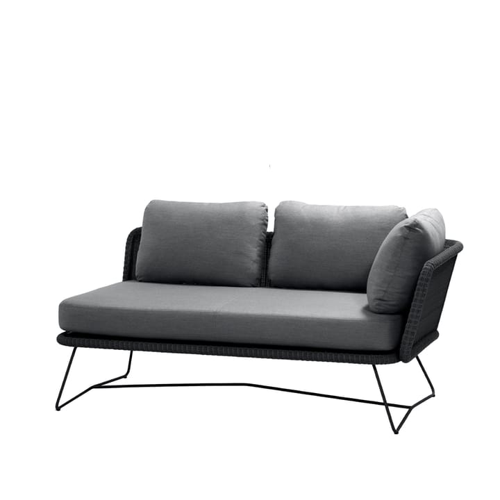 Horizon modulsofa - Cane-Line Natté grey-venstre-svart stativ - Cane-line