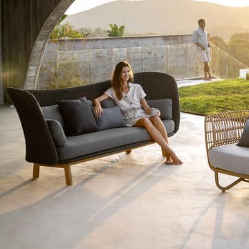 Peacock sofa 2-seter soft rope - Dark grey, teakben - Cane-line