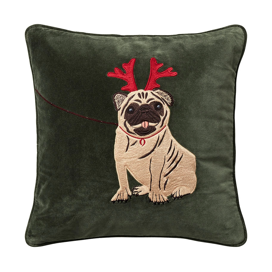 Bilde av Chhatwal & Jonsson Holiday Dog putetrekk 50x50 cm Forest green