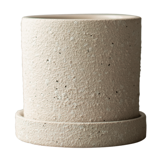 Grow krukke Ø10 cm med fat - Creme structure - DBKD