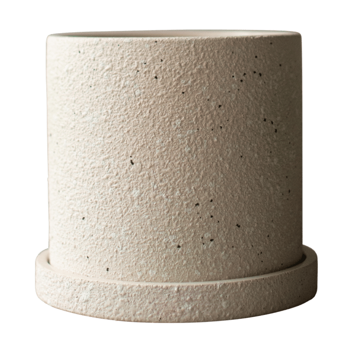 Grow krukke Ø13 cm med fat - Creme structure - DBKD