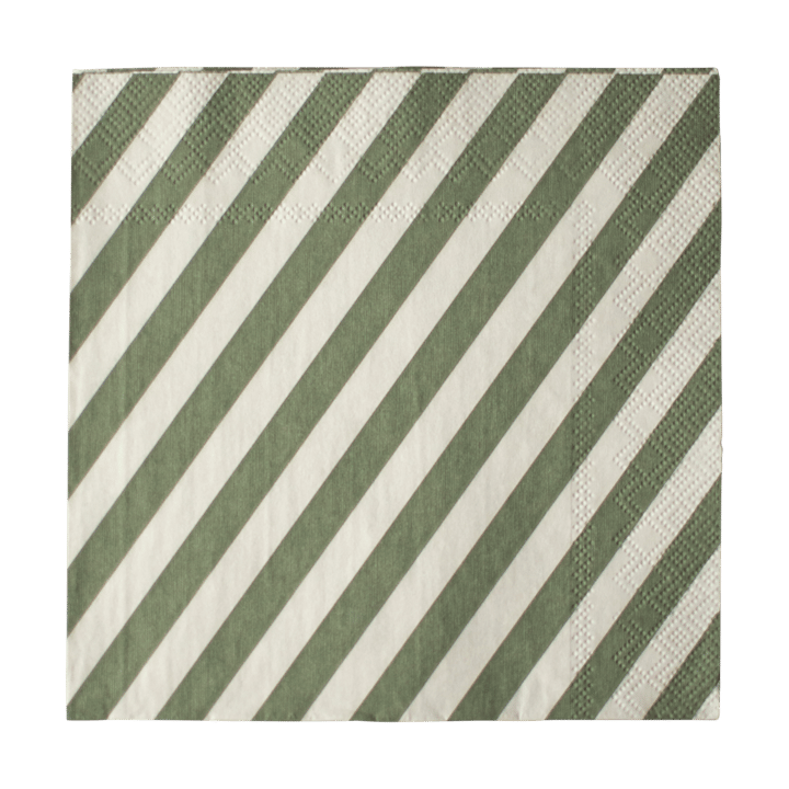 Stripe papirserviett 33x33 cm 20-pakn.
 - Green - DBKD