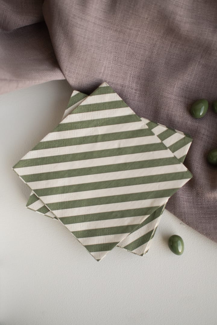 Stripe papirserviett 33x33 cm 20-pakn.
, Green DBKD