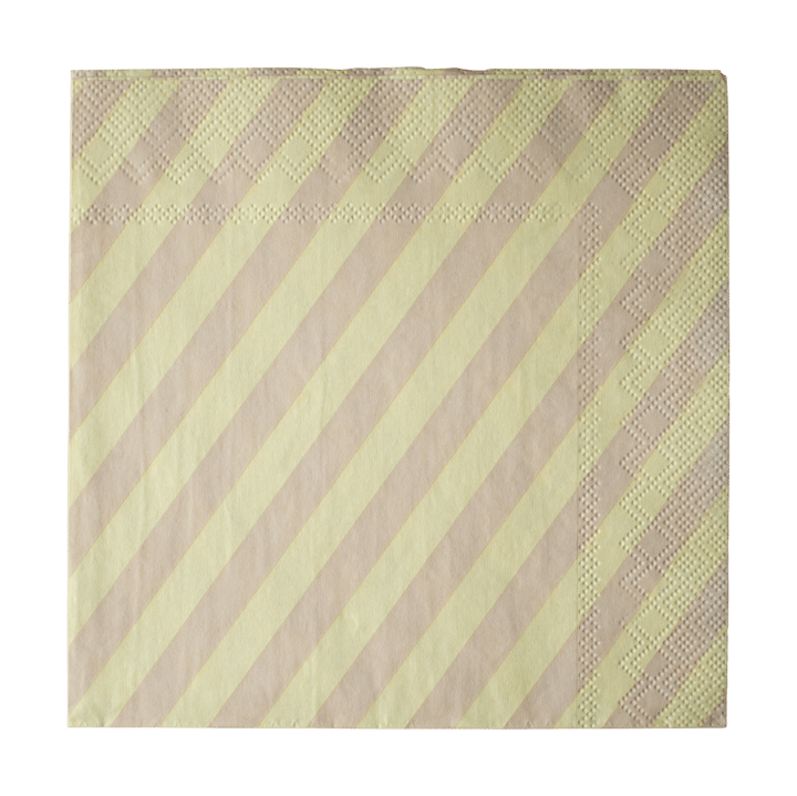 Stripe papirserviett 33x33 cm 20-pakn.
 - Yellow - DBKD