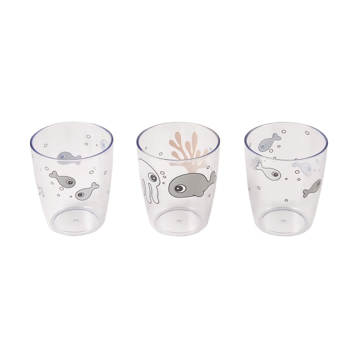 Sea friends yummy miniglass 3-pk 12 cl, Mustard-grey Done by deer