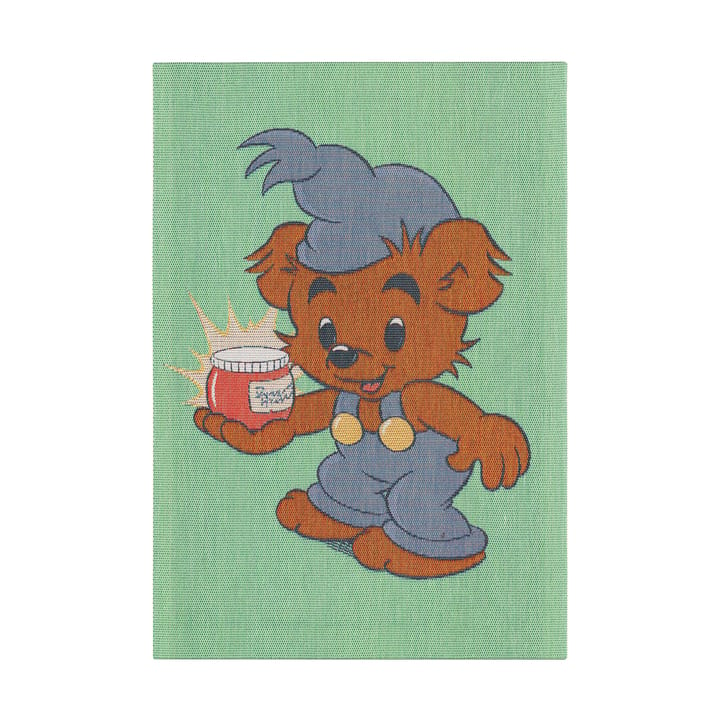 Bamse kjøkkenhåndkle 35x50 cm - Blå-grønn - Ekelund Linneväveri