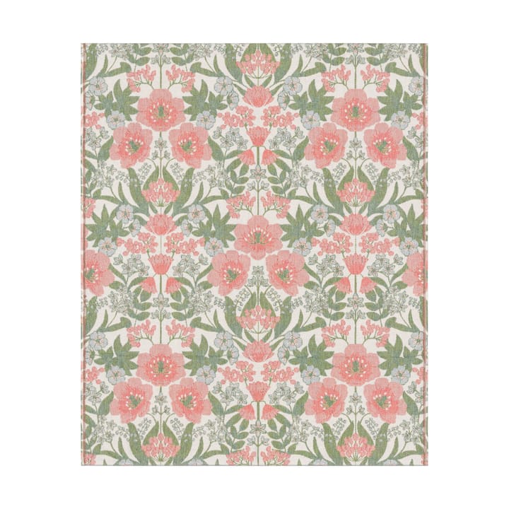 Bettys tulipaner teppe 140x170 cm - Rosa-grønn - Ekelund Linneväveri