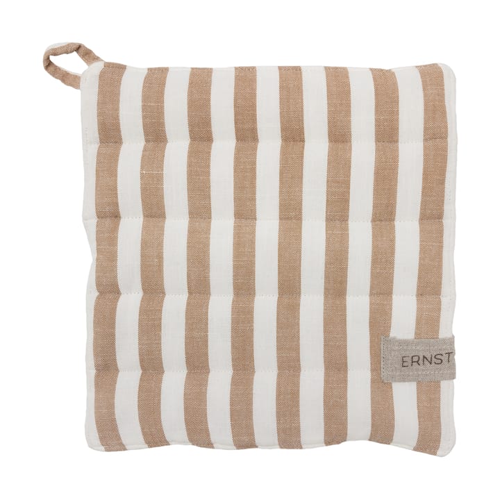 Ernst gryteklut, bred stripe 23x25 cm - Karamell-hvit - ERNST