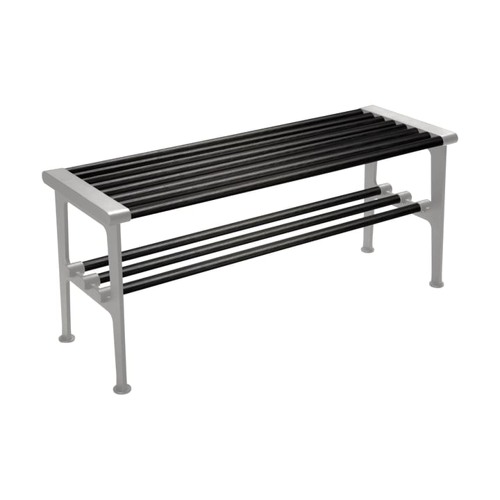 Nostalgi benk 100 cm, Svartbeiset eik-aluminium Essem Design