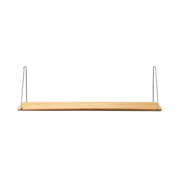 B145 Shelf w/brackets hylle - 20x90 cm oak nature-brushed stainless - FDB Møbler