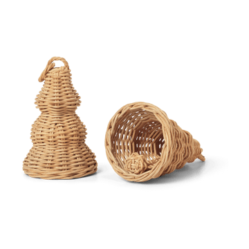 Braided Bell Baubles julhänge 2-pakning - Natural - ferm LIVING