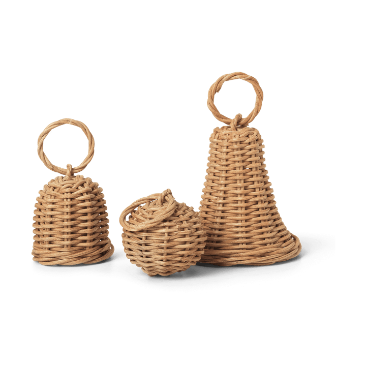 Braided Bell Baubles julhänge 3-pakning - Natural - Ferm LIVING