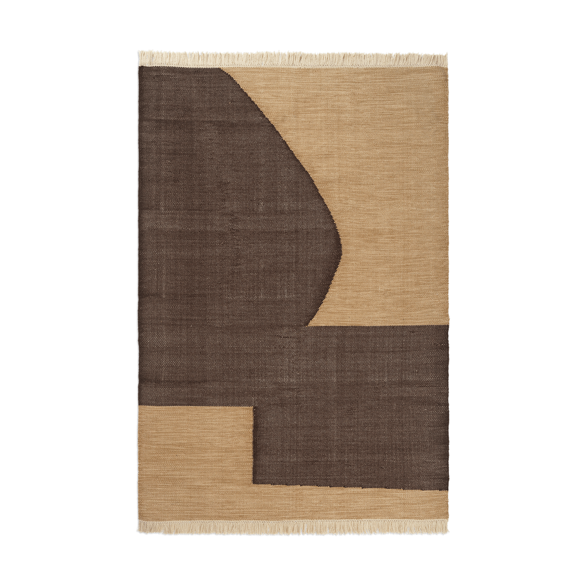 Bilde av ferm LIVING Forene teppe Tan-Chocolate 140x200 cm