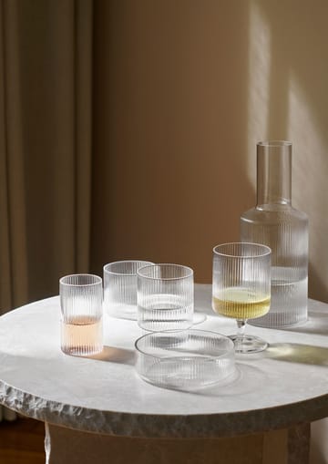 Ripple glass lavt 4-pakning - Clear - ferm LIVING