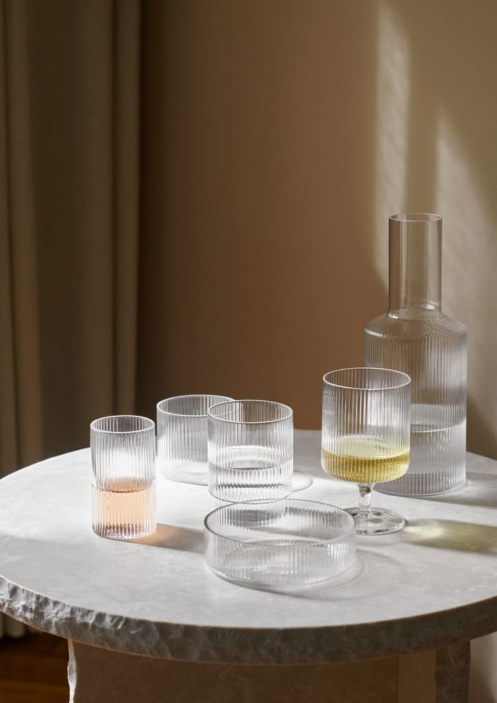 Ripple glass lavt 4-pakning, Clear ferm LIVING