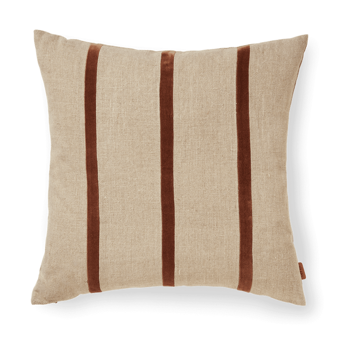 Senti Stripe pute 50x50 cm - Linen-carob brown - ferm LIVING