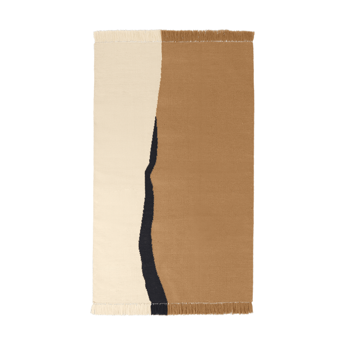 Bilde av ferm LIVING Soil Kelim teppe Dark sand-off white 140x200 cm