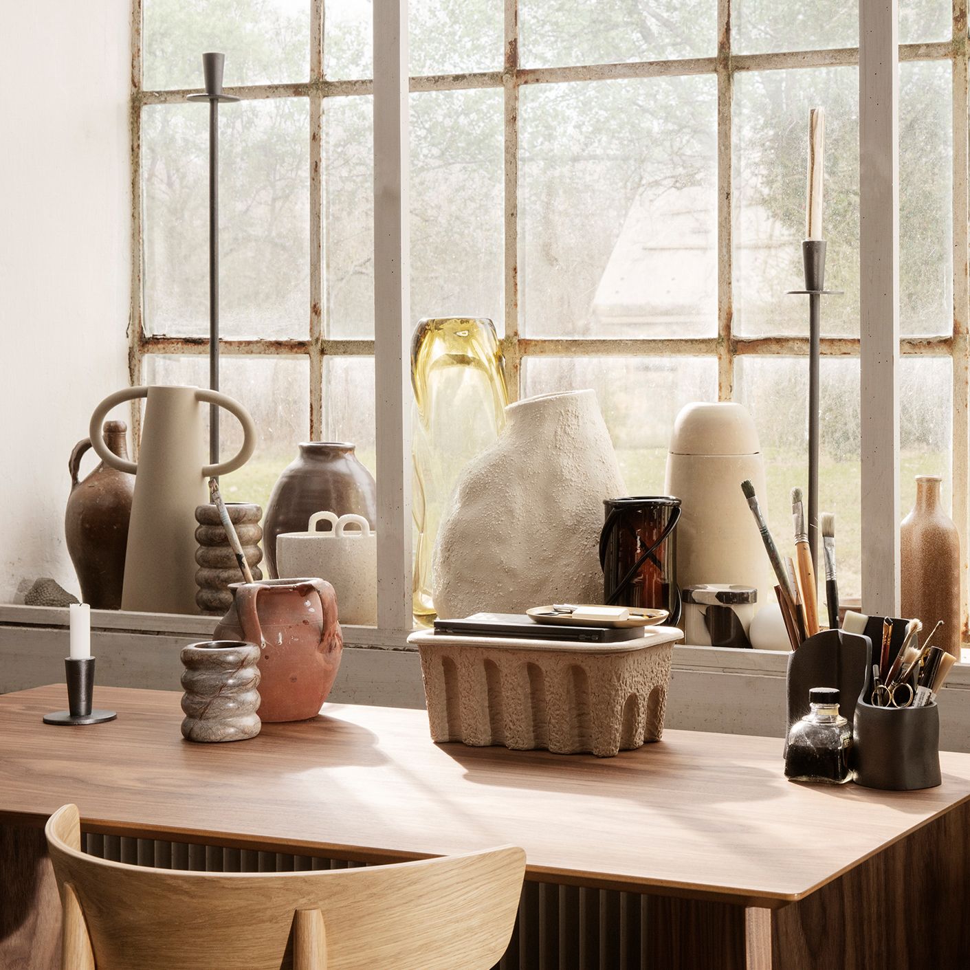 Yama pennholder, Svart aluminium Ferm Living