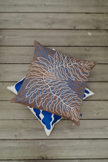 Leaves brodert putetrekk 48x48 cm - Brown - Fine Little Day