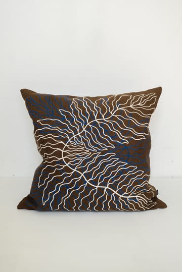 Leaves brodert putetrekk 48x48 cm - Brown - Fine Little Day