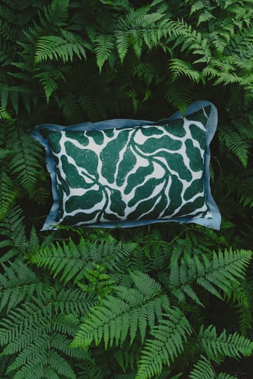 Leaves putetrekk med kontrast 48x48 cm - Green-blue - Fine Little Day